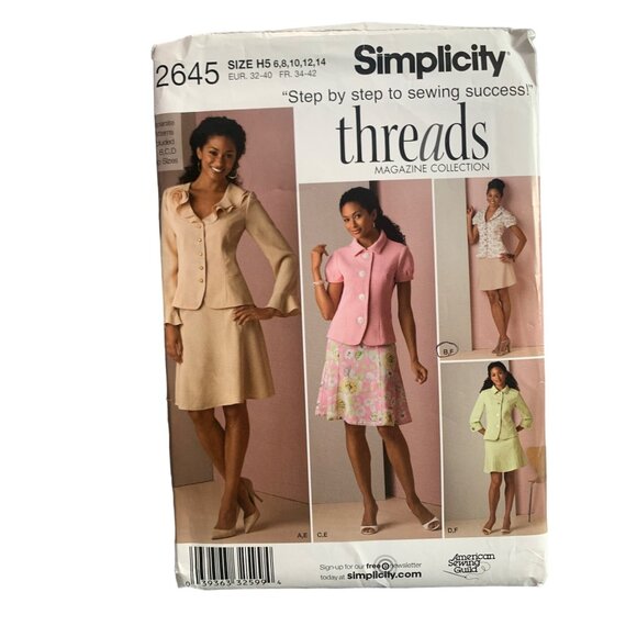 Simplicity 2645 Sewing Pattern Sizes H5 6-8-10-12-14 Skirt & Jacket - uncut - Picture 1 of 2
